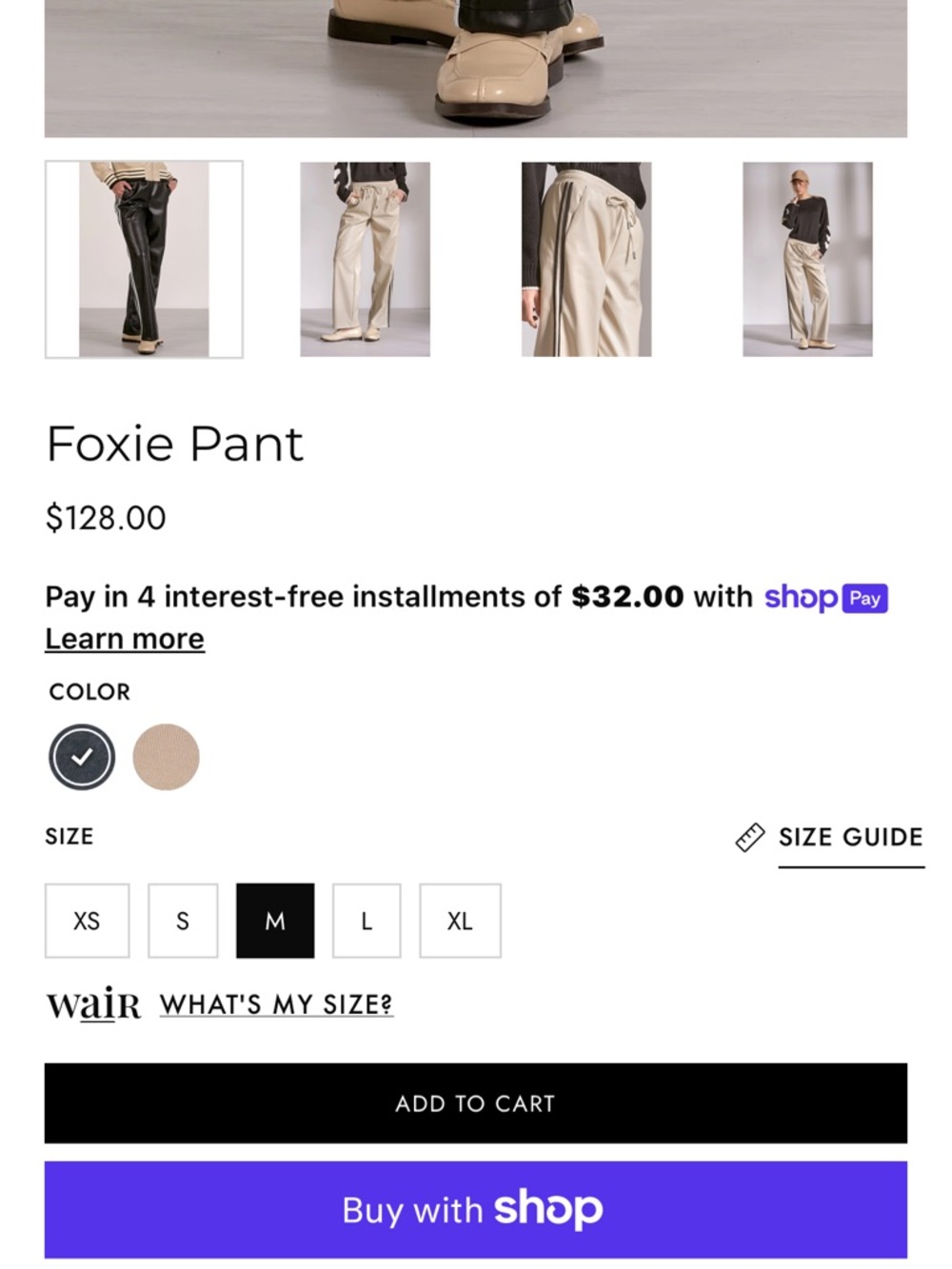 Elan Black Faux Leather Wide-Leg Pants with White Side Stripes - Picture 6 of 8